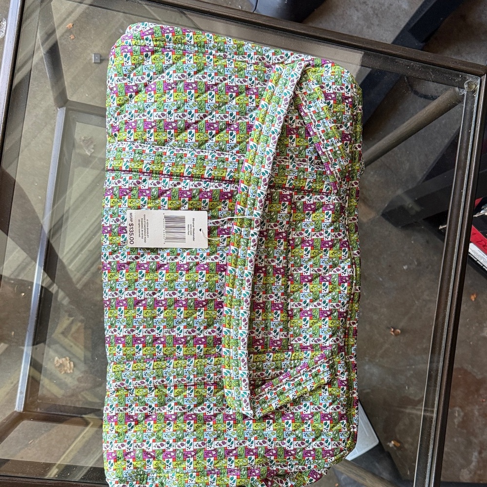 Vera Bradley Miramar Weekender in Green and Purple Plaid